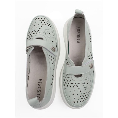 03-YG496-3 LT. GREEN Полуботинки летние женские (натуральная кожа)