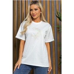 Футболка с вышивкой Эксклюзив (белая) Б12766-11М