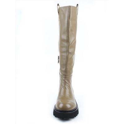 02-E39B-53JN GREEN Сапоги демисезонные женские (натуральная кожа)