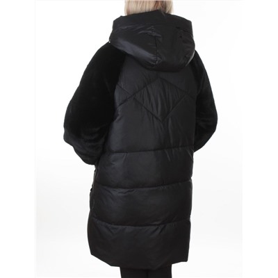 8368 BLACK Куртка зимняя женская (200 гр. холлофайбер)