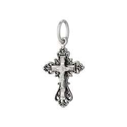 Крест из серебра литье частичное чернение