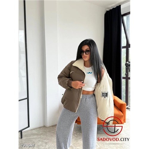 Куртка осень зима, 44-54 р. Размер 48, Цвет Коричневый