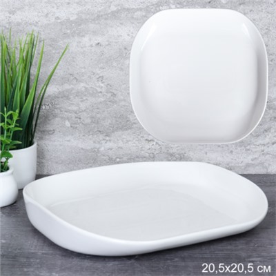 Тарелка квадратная 20 см / BL-81 /уп 16/ Костяной фарфор/   723687