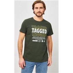 Футболка мужская с принтом P411-06-847 хаки