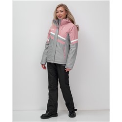 Горнолыжный костюм женский зимний серого цвета 02808Sr