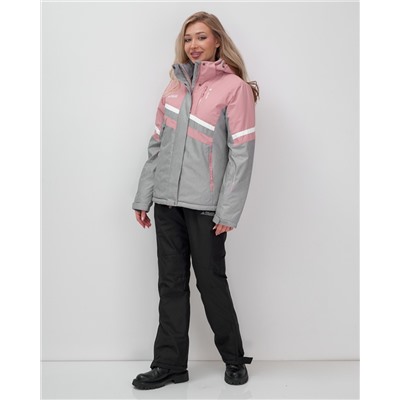 Горнолыжный костюм женский зимний серого цвета 02808Sr