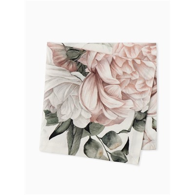 Набор салфеток с декоративными кольцами «Этель. Пионы» 40×40 см - 4 шт., 100% хлопок, саржа