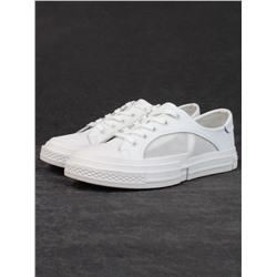 05-PDXL46-1 WHITE Кроссовки женские (натуральная кожа)