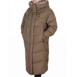8867 KHAKI Пальто зимнее женское (200 гр. холлофайбер)