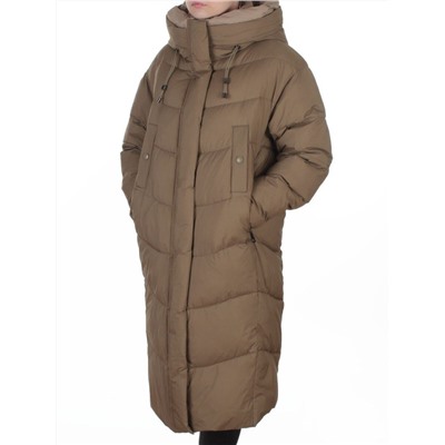 8867 KHAKI Пальто зимнее женское (200 гр. холлофайбер)