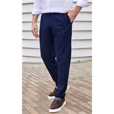 Брюки лен F211-0871 navy