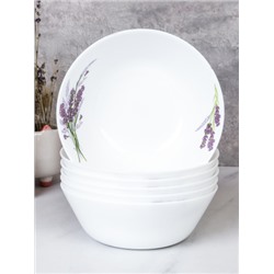 Набор суповых тарелок 6 штук 550 мл 155 мм ЕВРО / LGW-60 (7131-3) /уп 12/ Букет лаванды