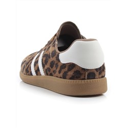 03-270-6PC LT. BROWN/LEOPARD Кеды женские (натуральная кожа)