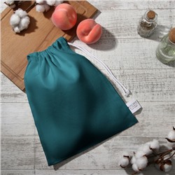 Мешочек текстильный «Этель» Home collection, 27×34 см, 45% лён, 55% хлопок, изумрудный