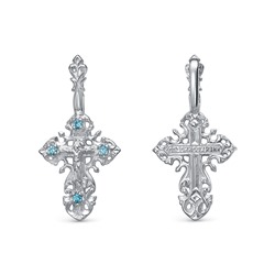 Крест с фианитом серебро 925*