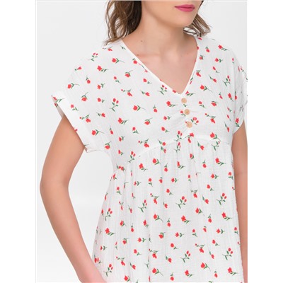 Платье домашнее из муслина с принтом