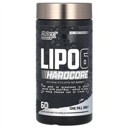 Nutrex Research, LIPO-6 Hardcore, добавка для сжигания жира, 60 капсул