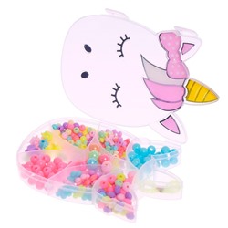 Набор бусин для творчества и рукоделия «Единорог», в контейнере - органайзере, создание украшений и плетение своими руками