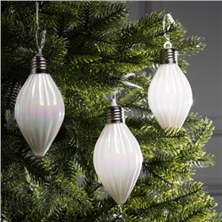 Набор елочных шаров "Снежное сияние", d=8 см, 3 LED, 3 шт, батарейки AG13x9 (нет в комплекте), свечение тёплое белое