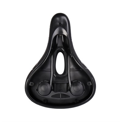 Седло велосипедное комфортное COMIRON YALTA C036 255x190, Технологии: ED, Эластомер, Верх: PU с пресс. принтом, Цвет: Чёрный+Синий/ АКЦИЯ /уп 20/