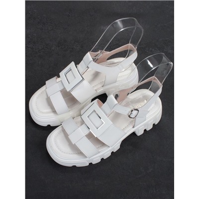 08-PEY195-1 WHITE Босоножки женские (натуральная кожа)