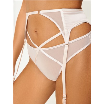 Трусы стринг с поясом для чулок Yoki светло-бежевый Infinity Lingerie