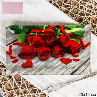 Блюдо прямоугольное 23x14 см / S322314 Y044 GREY Букет роз / уп 6/72/ цветная коробка