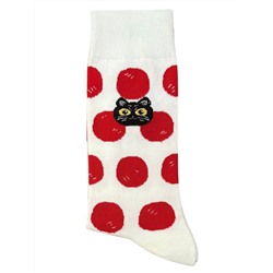 Носки р.35-40 "Cute Animals" Red Balls and Cat