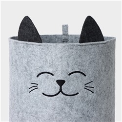 Корзина для хранения Funny «Котик», серая