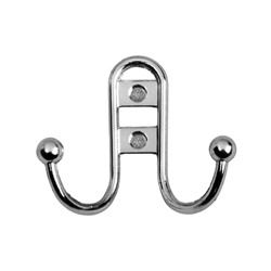 Крючок мебельный ТУНДРА TKd=016, двухрожковый, хром, 4 шт. TMP