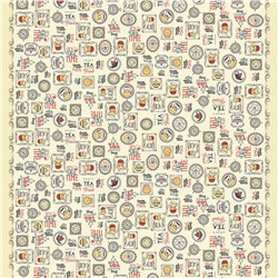 Шторы для кухни, 2шт 148х160см "Чаепитие", на шторной ленте, хлопок "Комфорт" 171г/м2, упаковка "классическая" 28х41см, "Домашняя мода" (Россия)