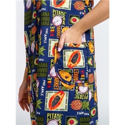 924 Халат "Тропики/синий"