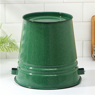 Ведро эмалированное, 12 л, с крышкой, зелёное