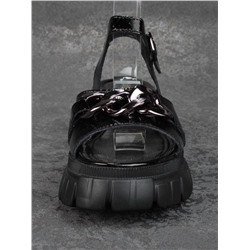 08-PEY144-5 BLACK Босоножки женские (натуральная кожа)