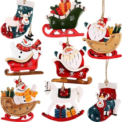 Набор деревянных игрушек на ёлку 16 штук.