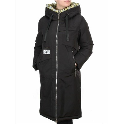2166 BLACK Пальто зимнее женское MONGEDI (200 гр. холлофайбера)