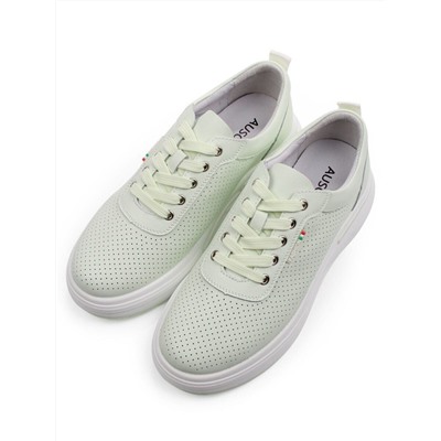 03-YH324-3 LT. GREEN Полуботинки спортивные женские (натуральная кожа)