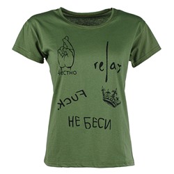 Футболка женская с принтом 252326, размер 40-44
