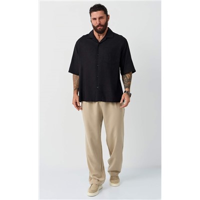 Рубашка к/р лен F611-0423 black