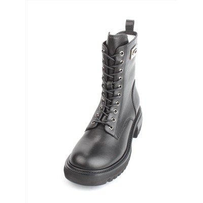 01-GZ6253-G71-N11 BLACK Ботинки демисезонные женские (натуральная кожа, байка)
