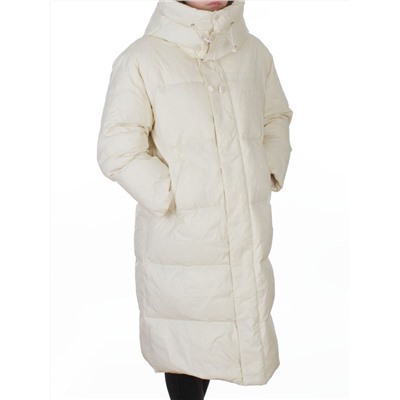 3063 MILK WHITE Пальто пуховое женское оверсайз (утиный пух)