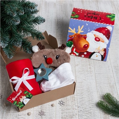 Набор подарочный новогодний «Этель. Теплых объятий», плед и аксессуары