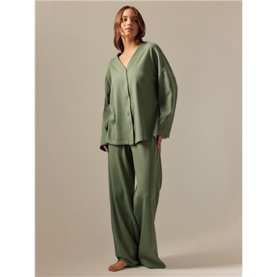 Пижама женская (рубашка, брюки) SL HOME Soft Home, оливковая
