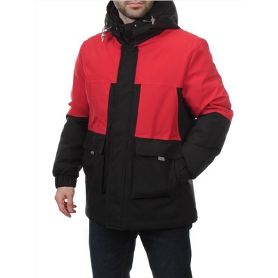 8875 BLACK RED Куртка мужская зимняя облегченная (130 гр. холлофайбер)