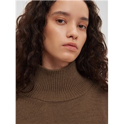 Свитер свободного кроя, кофейный