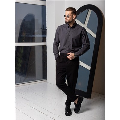 001J Мужская рубашка JenTa темно-серый