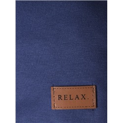 Шапка трикотажная детская формы лопата, нашивка RELAX + снуд, джинс