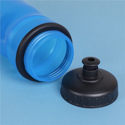 Бутылка для воды велосипедная ZEON WB066 силиконовый клапан, пищевой hi-quality PP, 750ML цвет blue/уп100