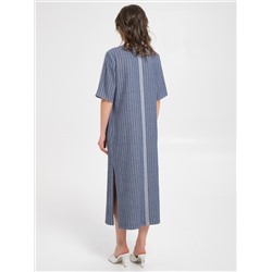 Платье сине-серое в полоску