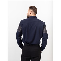 011J Мужская рубашка JenTa темно-синий